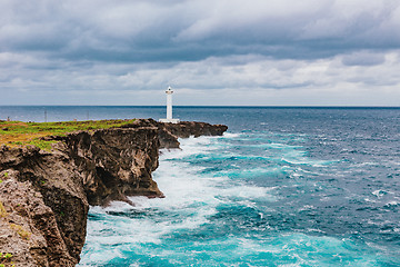 Image showing Hirakubosaki lighthouse of Ishigaki island in okinawa