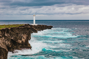 Image showing Hirakubosaki lighthouse of Ishigaki island in okinawa