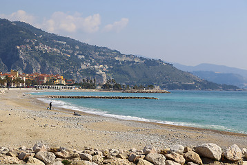 Image showing Beautiful sea view of Menton on French Riviera