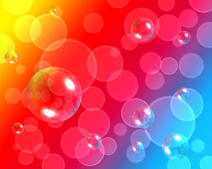 Image showing Background with bokeh and 3d air bubbles