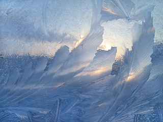 Image showing Beautiful ice pattern and sunlight