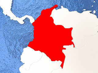 Image showing Colombia on globe