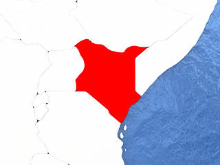 Image showing Kenya on globe