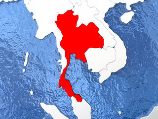 Image showing Thailand on globe