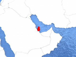 Image showing Qatar on globe