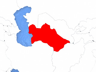 Image showing Turkmenistan on globe