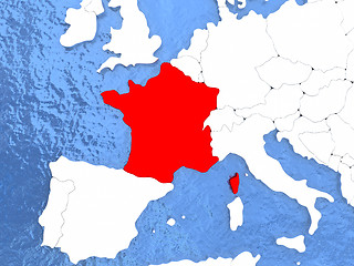 Image showing France on globe