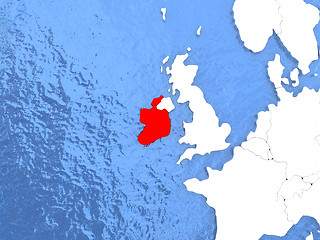 Image showing Ireland on globe