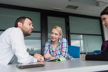 Image showing Business Team At A Meeting at modern office building