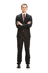 Image showing Full body portrait of businessman on white