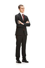 Image showing Full body portrait of businessman on white