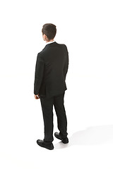 Image showing Back view of a businessman. Confident professional in suit