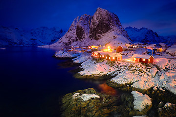 Image showing Hamnoy fishing village on Lofoten Islands, Norway