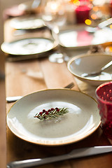 Image showing table served for christmas dinner at home