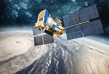 Image showing Space satellite monitoring from earth orbit weather from space, 