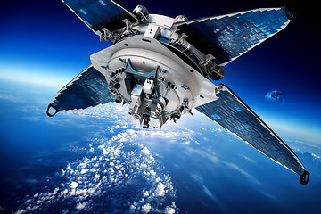 Image showing Space satellite over the planet earth