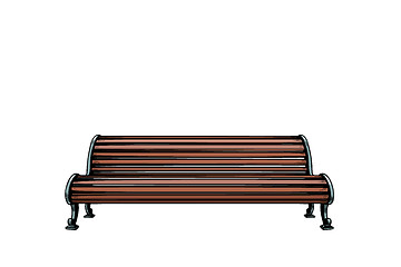 Image showing Park bench isolate on white background