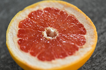 Image showing close up of fresh juicy grapefruit