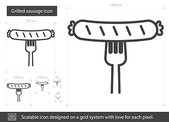 Image showing Grilled sausage line icon.