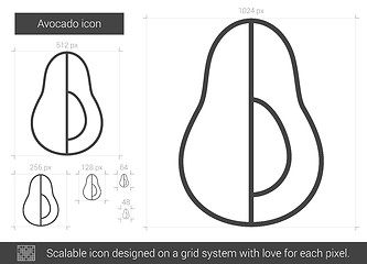 Image showing Avocado line icon.