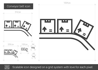 Image showing Conveyor belt line icon.