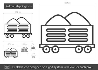 Image showing Railroad shipping line icon.