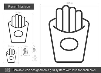 Image showing French fries line icon.