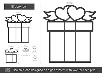 Image showing Gift box line icon.