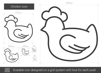Image showing Chicken line icon.