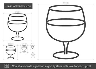 Image showing Glass of brandy line icon.