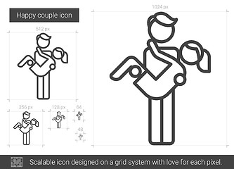 Image showing Happy couple line icon.