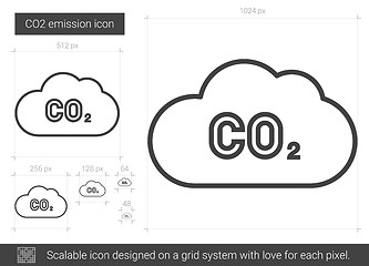 Image showing CO2 emission line icon.