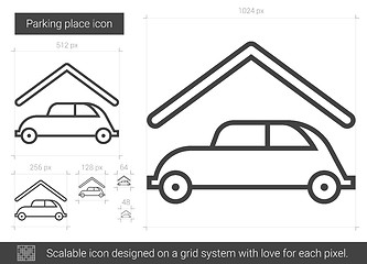 Image showing Parking place line icon.