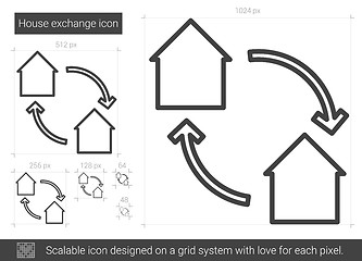 Image showing House exchange line icon.