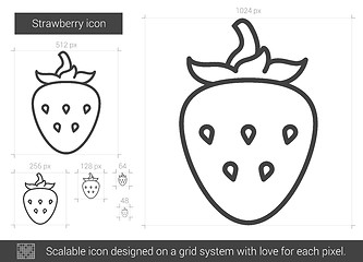 Image showing Strawberry line icon.