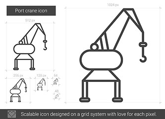 Image showing Port crane line icon.