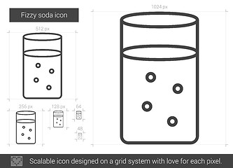 Image showing Fizzy soda line icon.