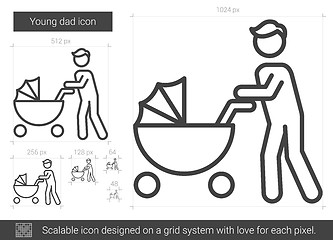 Image showing Young dad line icon.
