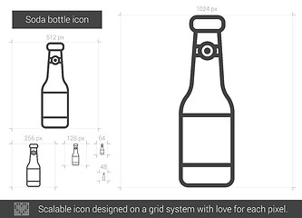 Image showing Soda bottle line icon.