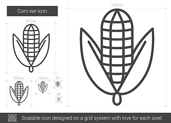 Image showing Corn ear line icon.