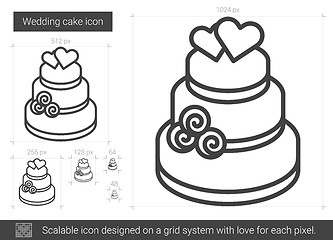 Image showing Wedding cake line icon.