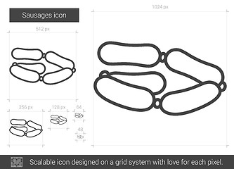 Image showing Sausages line icon.
