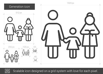 Image showing Generation line icon.