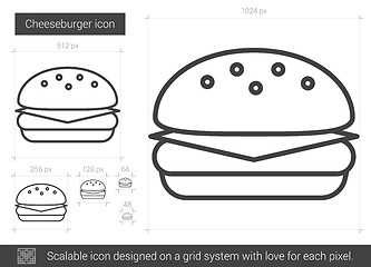 Image showing Cheeseburger line icon.