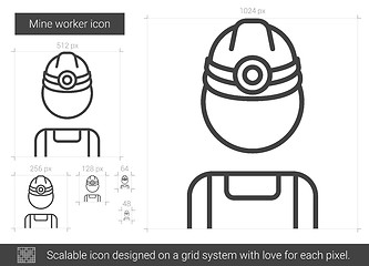 Image showing Mine worker line icon.