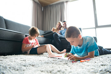 Image showing young couple spending time with kids