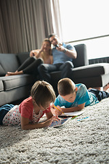 Image showing young couple spending time with kids