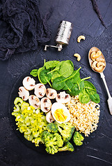 Image showing bulgur with vegetablew and eggs