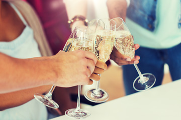 Image showing friends clinking glasses of champagne at party