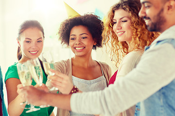 Image showing friends clinking glasses of champagne at party